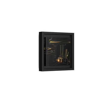 Side Mockup 24. Golden Piano And Metronome shown as framed canvas print