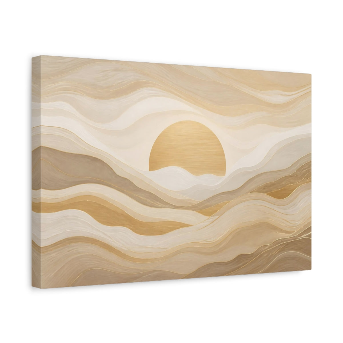 Side Mockup 4. Golden Sand Sunrise shown as canvas print