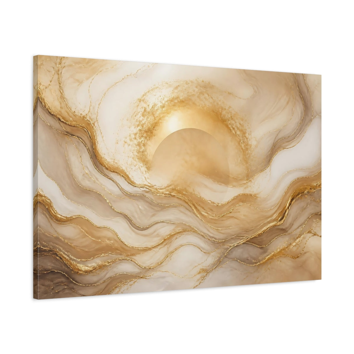 Main Mockup. Golden Sun Marble shown as canvas print