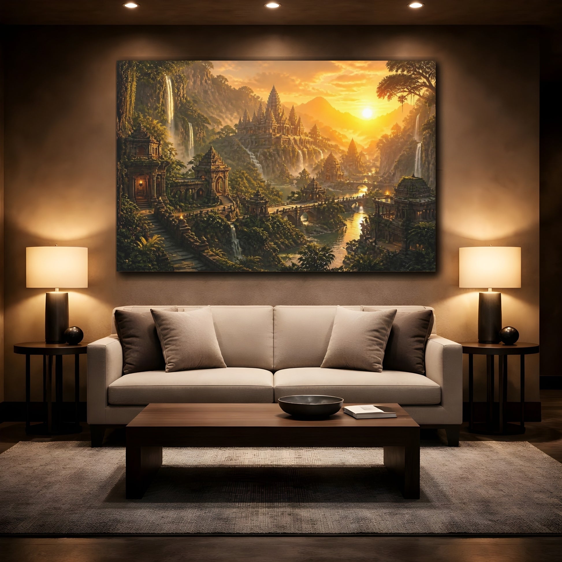 Mockup 2. Golden Sunrise Temple Valley shown as canvas print