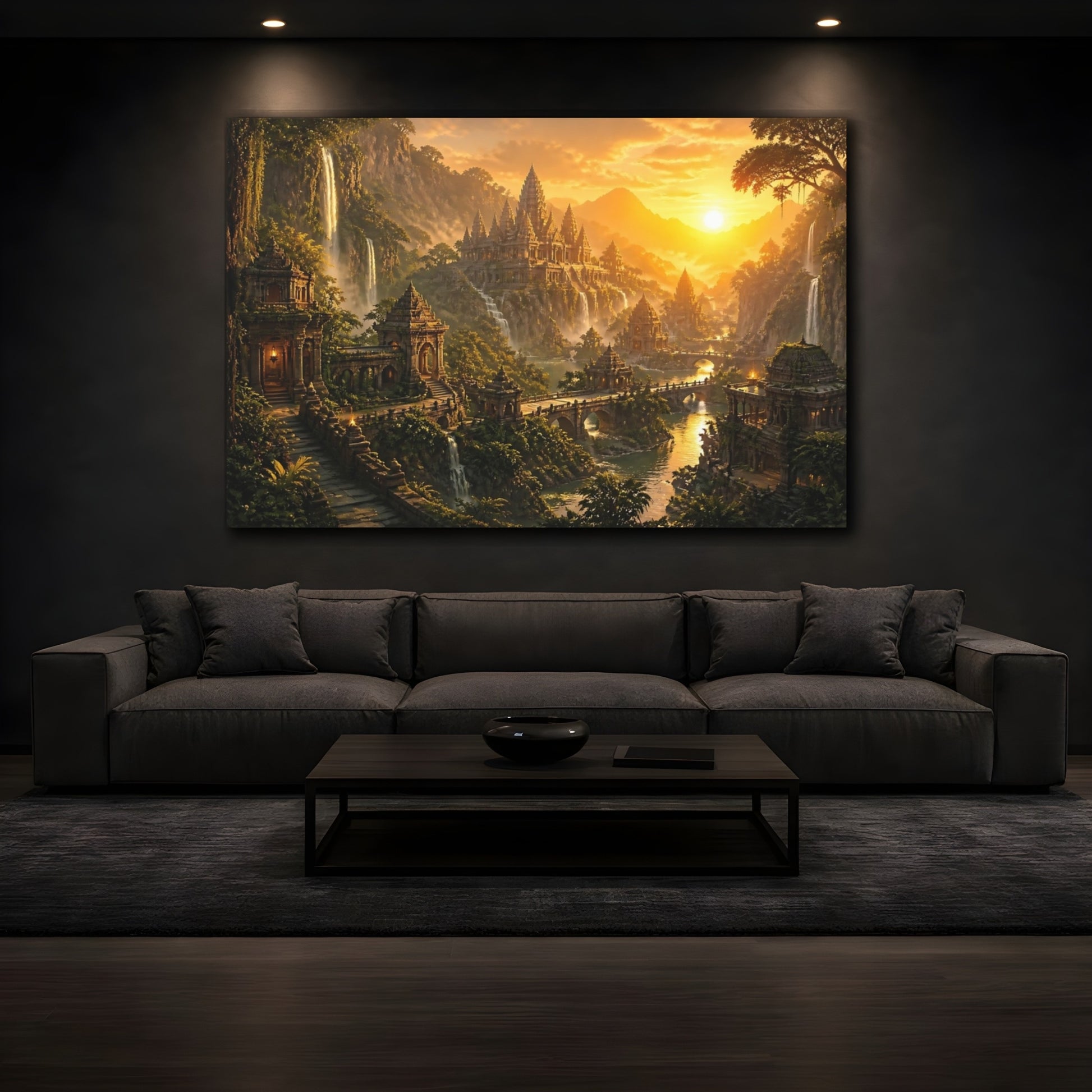 Mockup 3. Golden Sunrise Temple Valley shown as canvas print