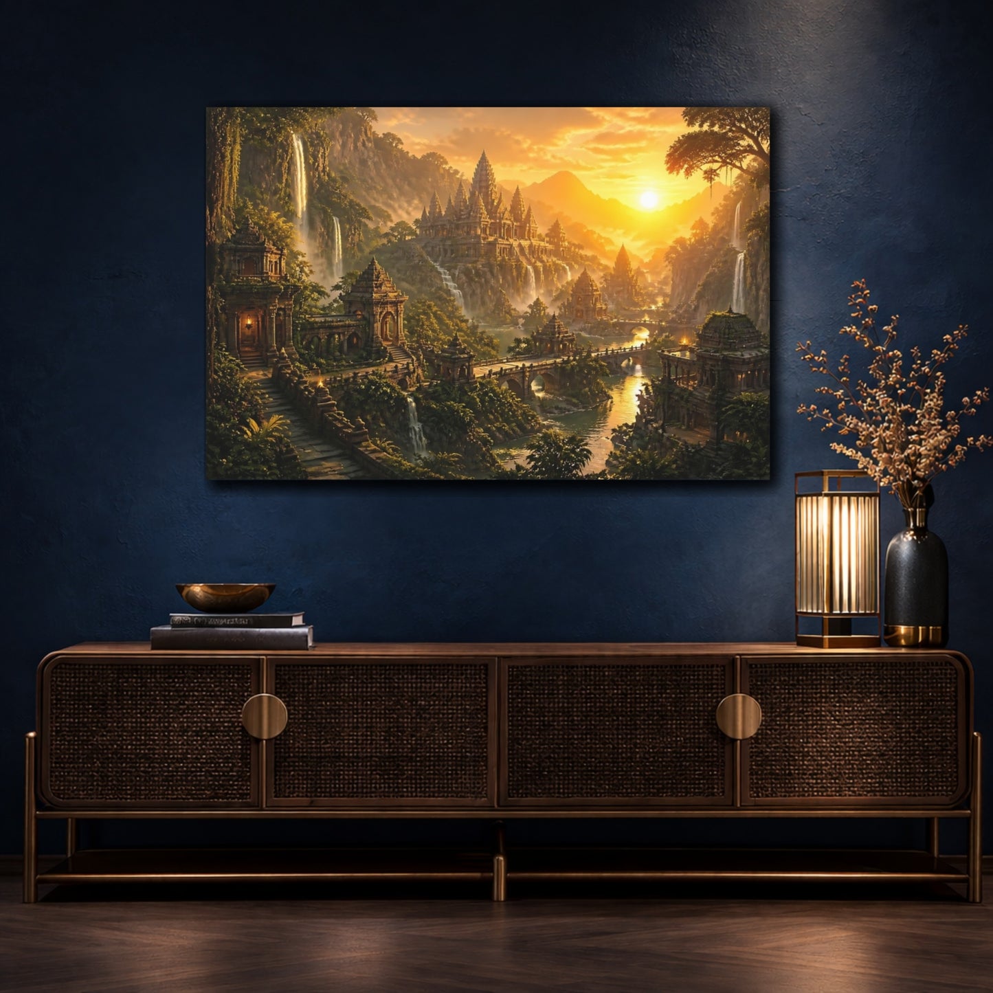 Mockup 4. Golden Sunrise Temple Valley shown as canvas print