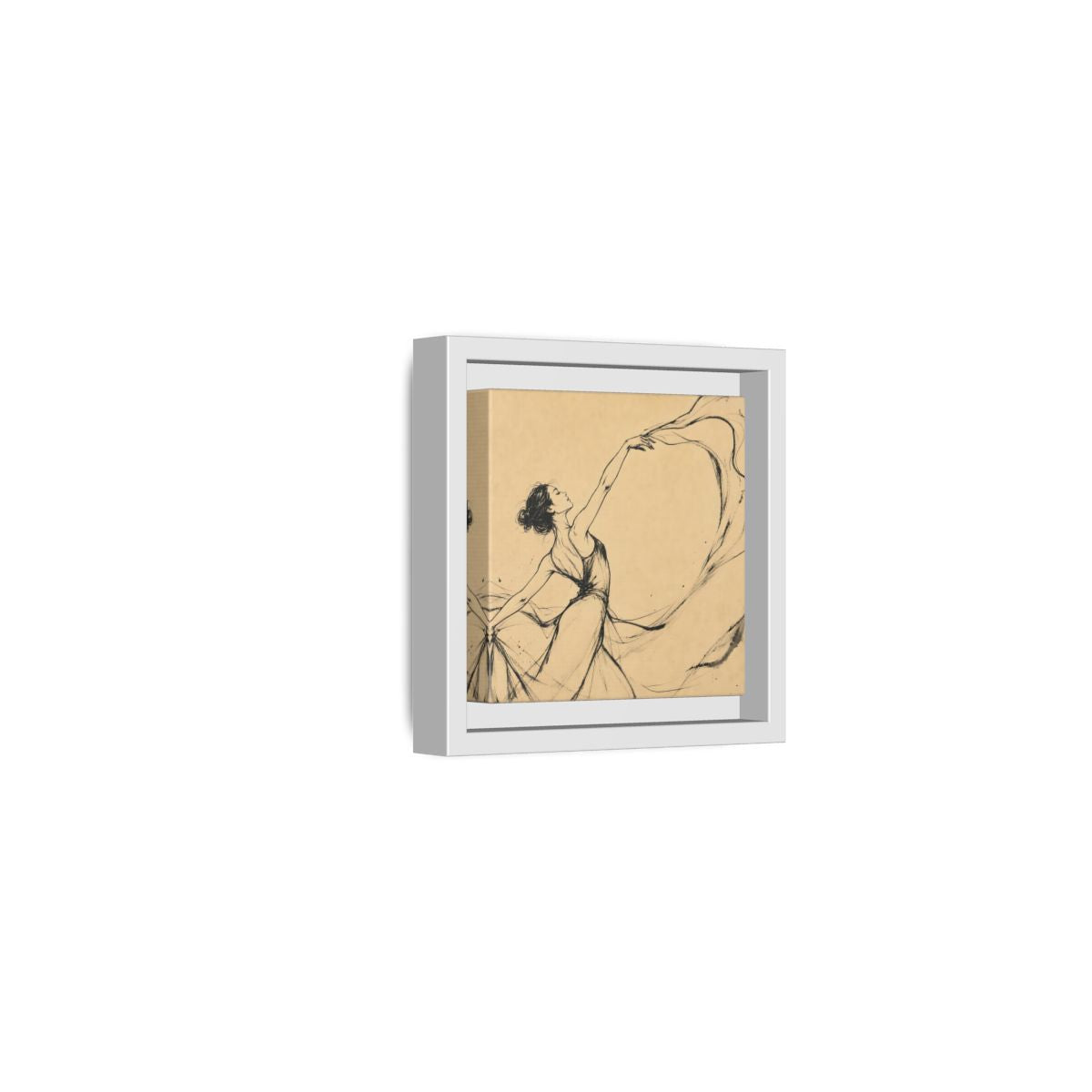 Side Mockup 22. Graceful Ballerina In Motion shown as framed canvas print