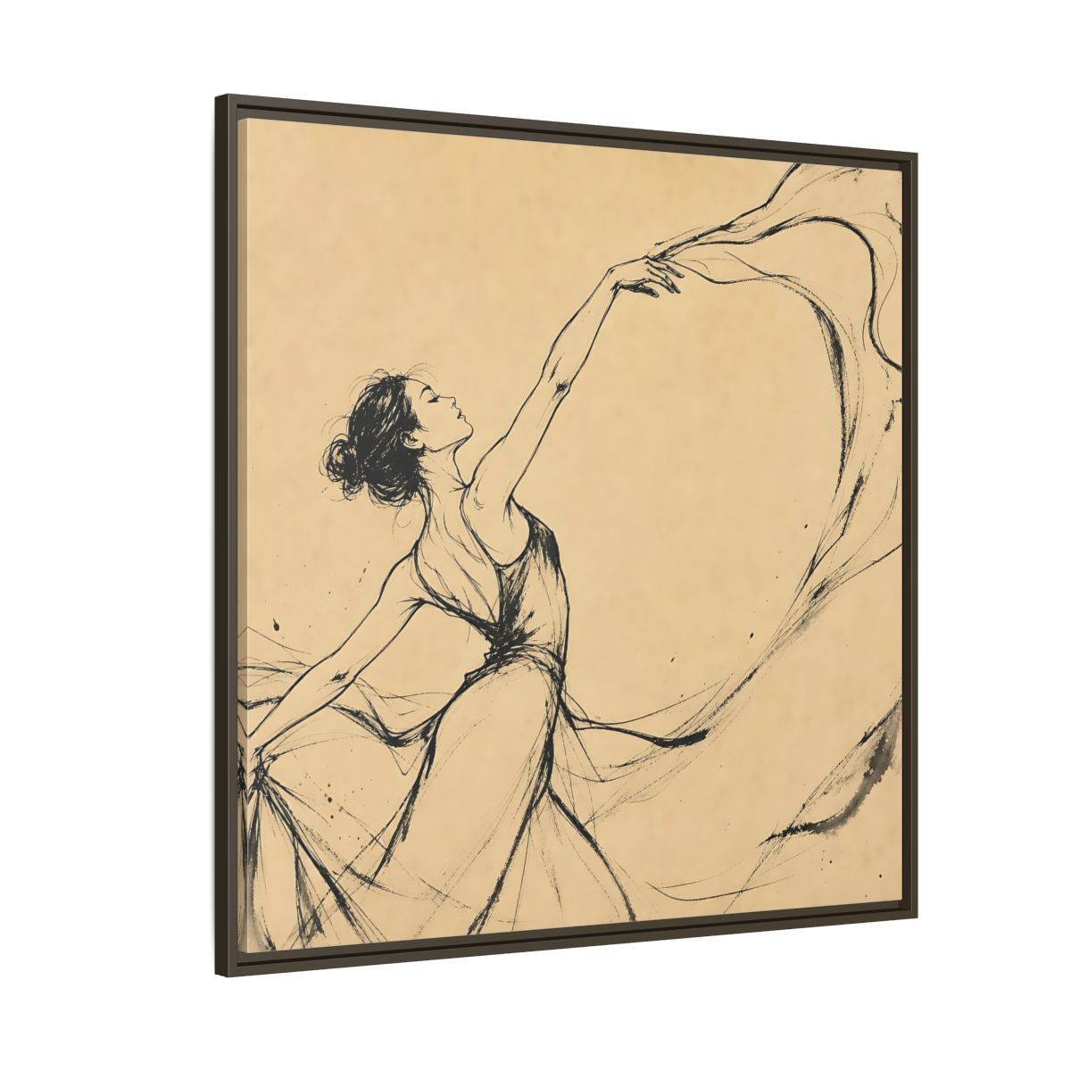 Side Mockup 5. Graceful Ballerina In Motion shown as framed canvas print