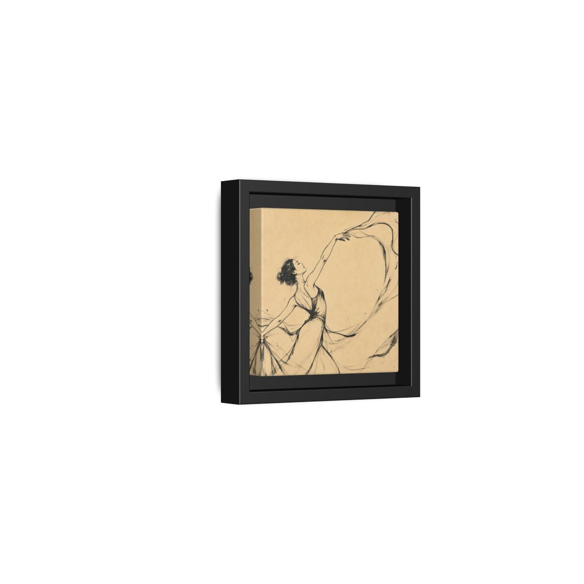 Side Mockup 24. Graceful Ballerina In Motion shown as framed canvas print