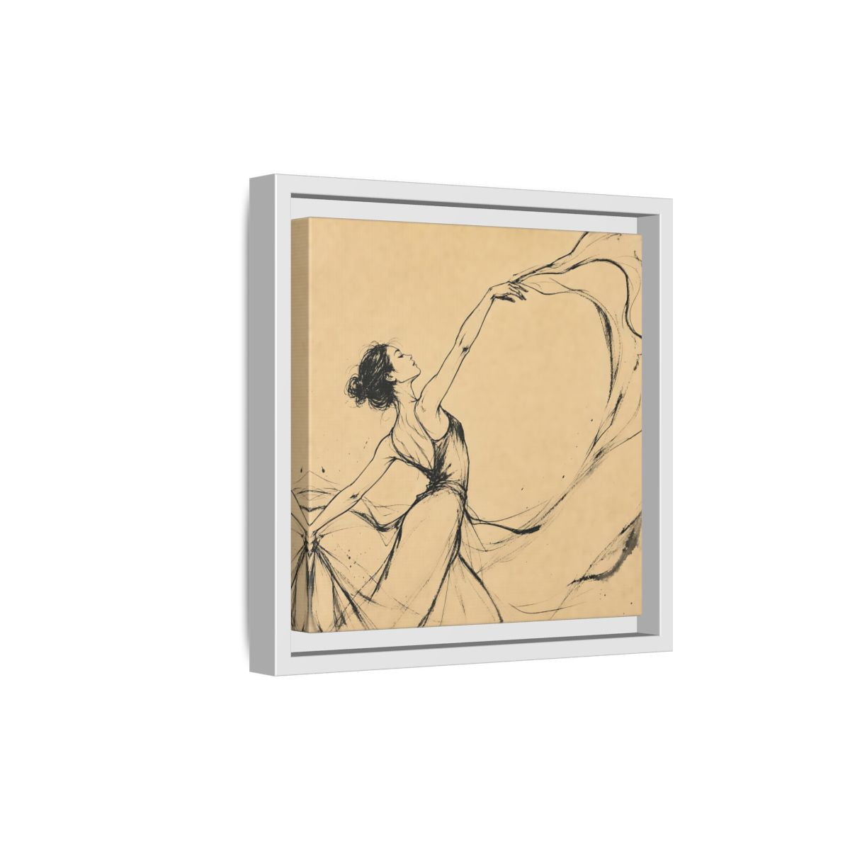 Side Mockup 19. Graceful Ballerina In Motion shown as framed canvas print