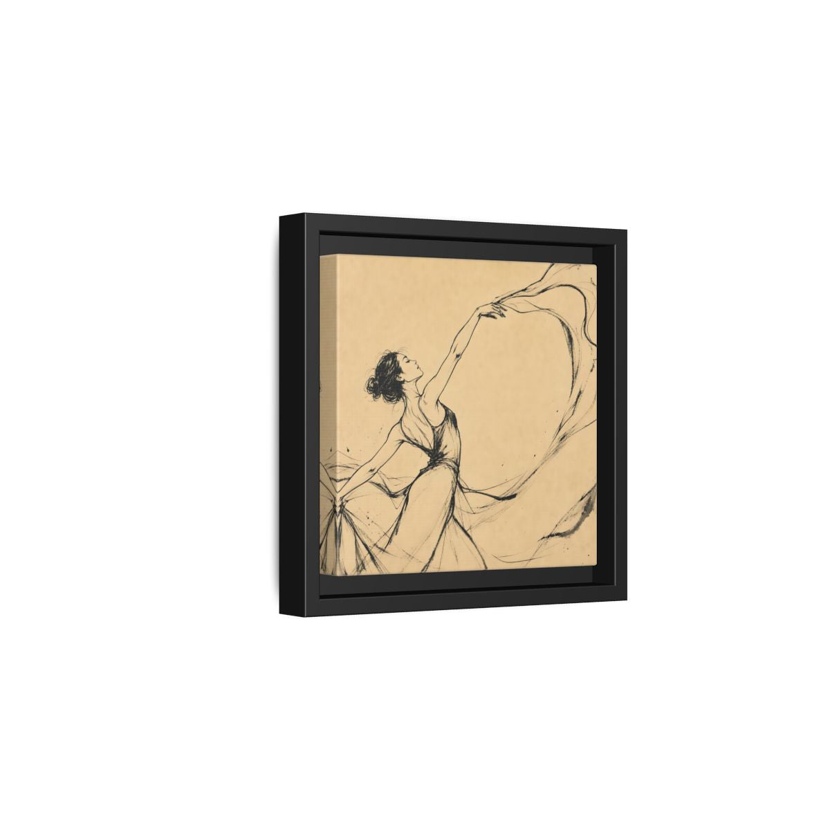 Side Mockup 3. Graceful Ballerina In Motion shown as framed canvas print
