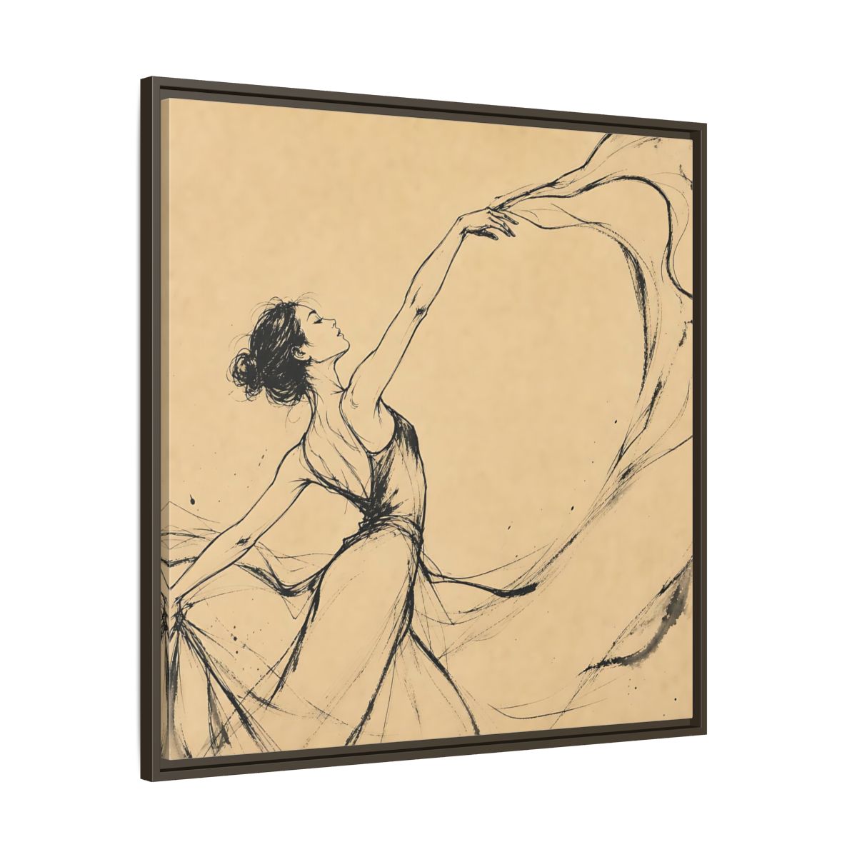 Main Mockup. Graceful Ballerina In Motion shown as framed canvas print