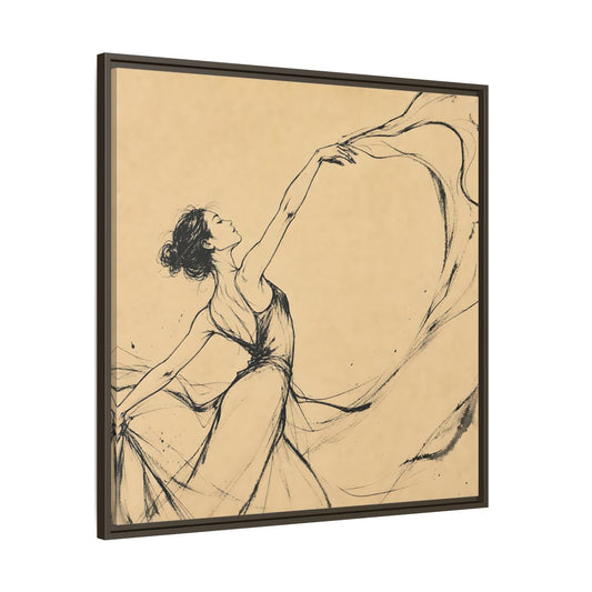 Main Mockup. Graceful Ballerina In Motion shown as framed canvas print