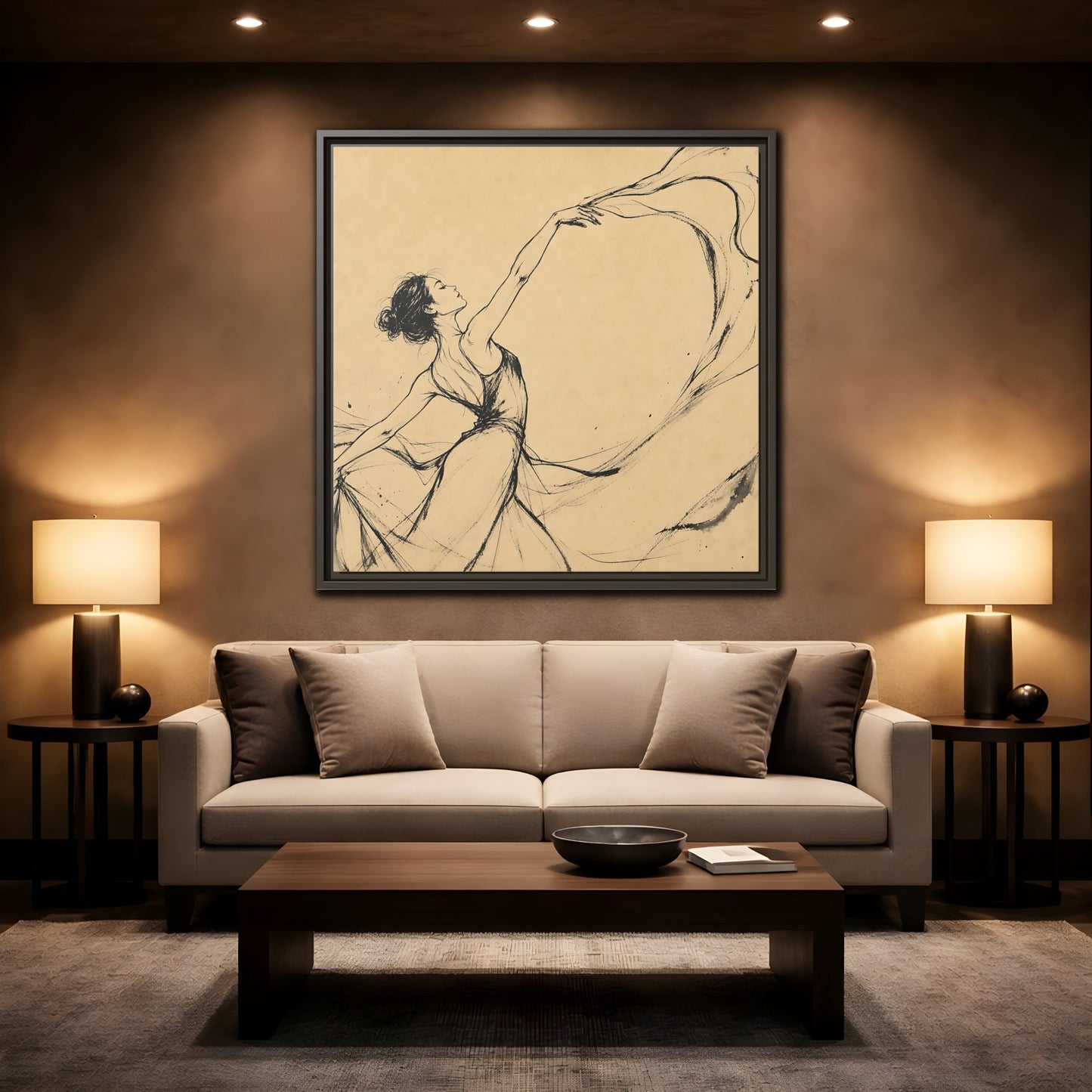 Mockup 2. Graceful Ballerina In Motion shown as framed canvas print