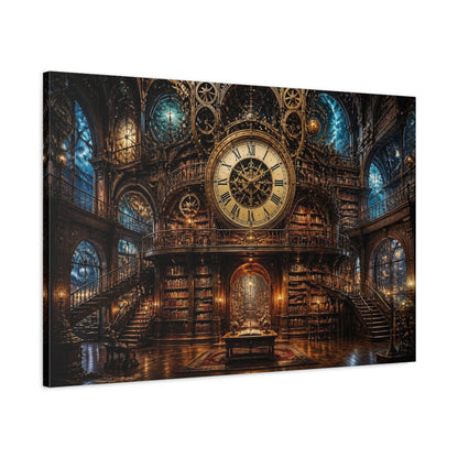 Main Mockup. Grand Clock Library shown as canvas print