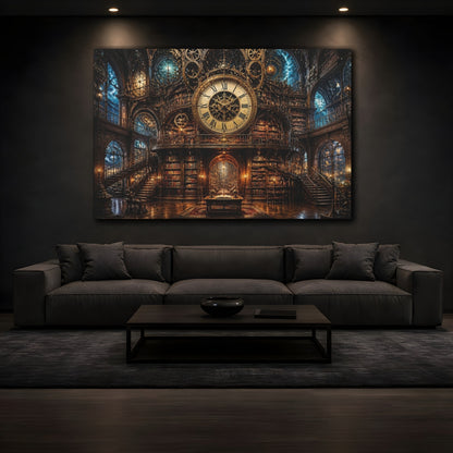 Mockup 3. Grand Clock Library shown as canvas print