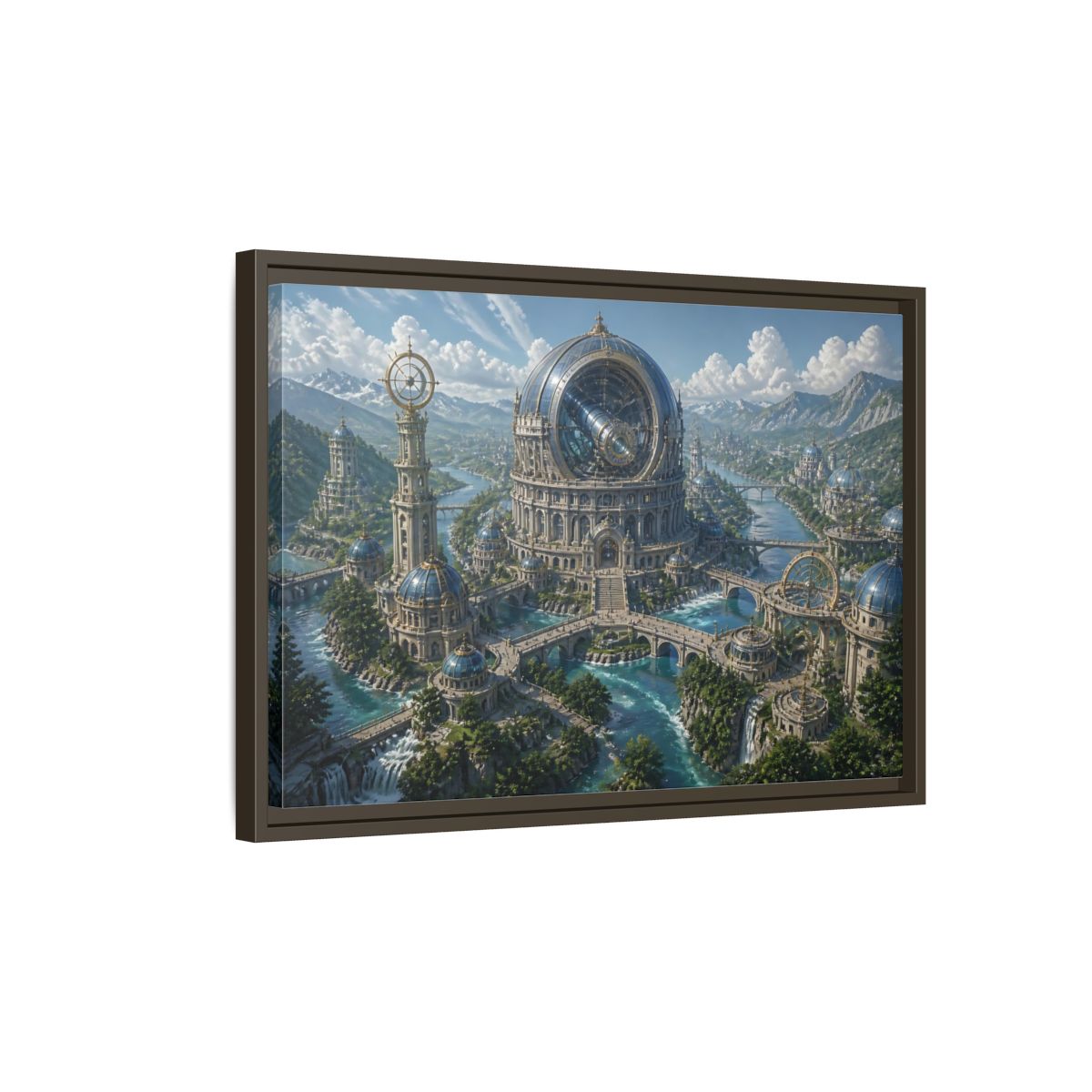 Side Mockup 2. Grand Observatory Dome shown as framed canvas print