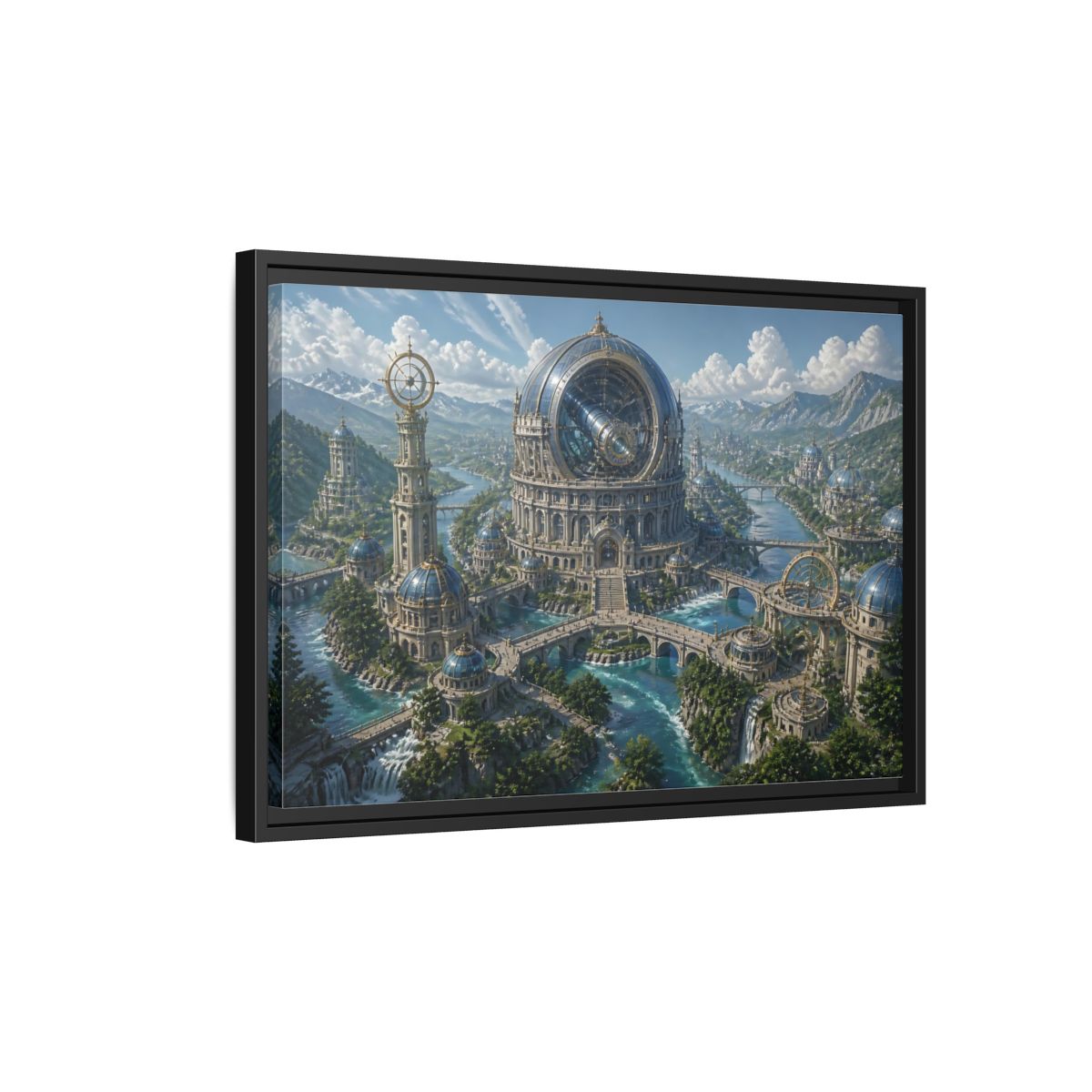 Side Mockup 3. Grand Observatory Dome shown as framed canvas print