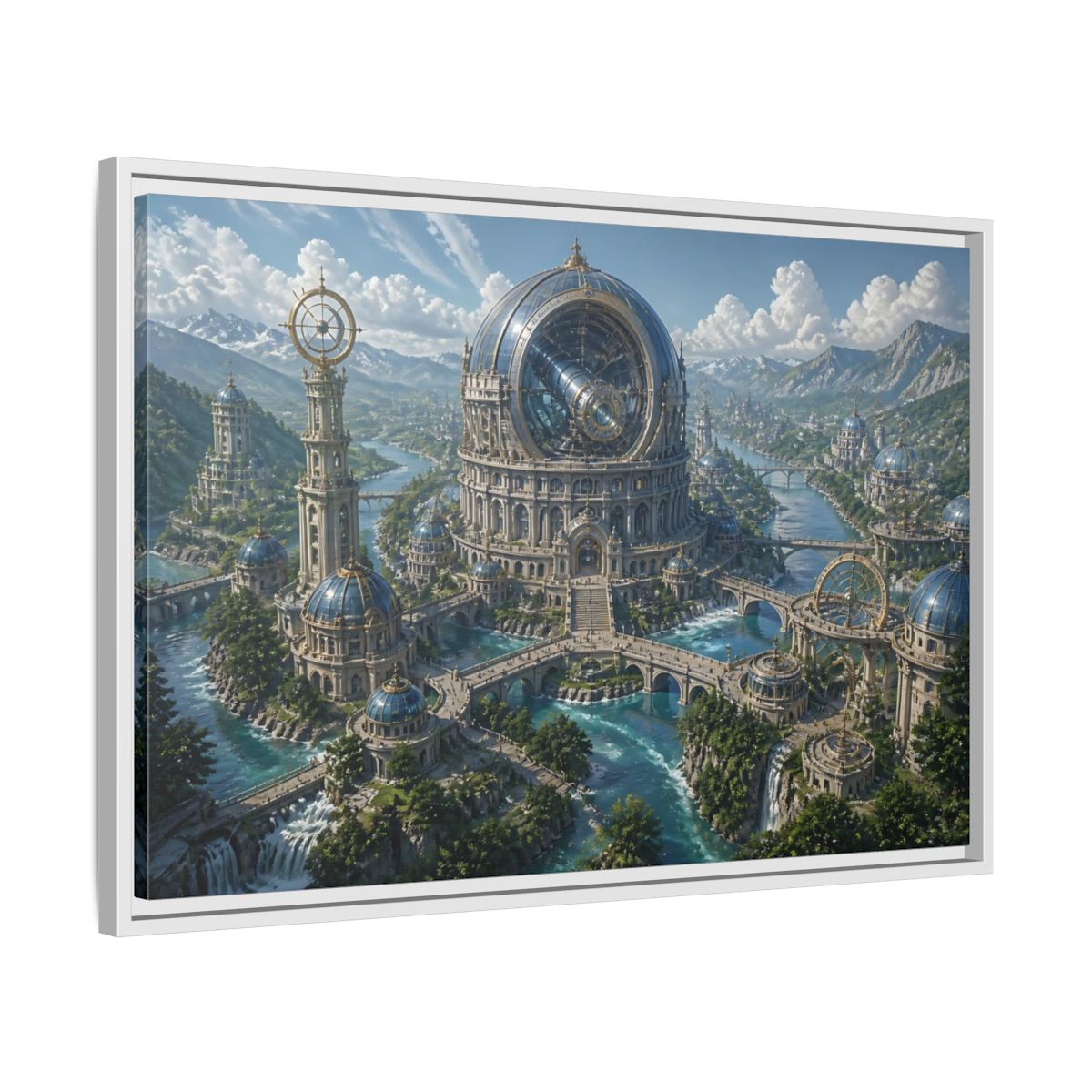 Side Mockup 10. Grand Observatory Dome shown as framed canvas print