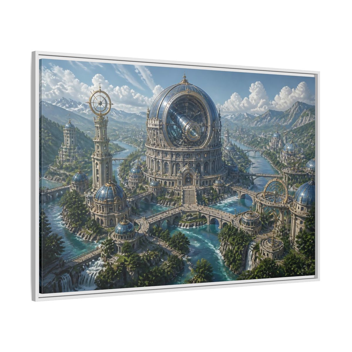 Side Mockup 7. Grand Observatory Dome shown as framed canvas print