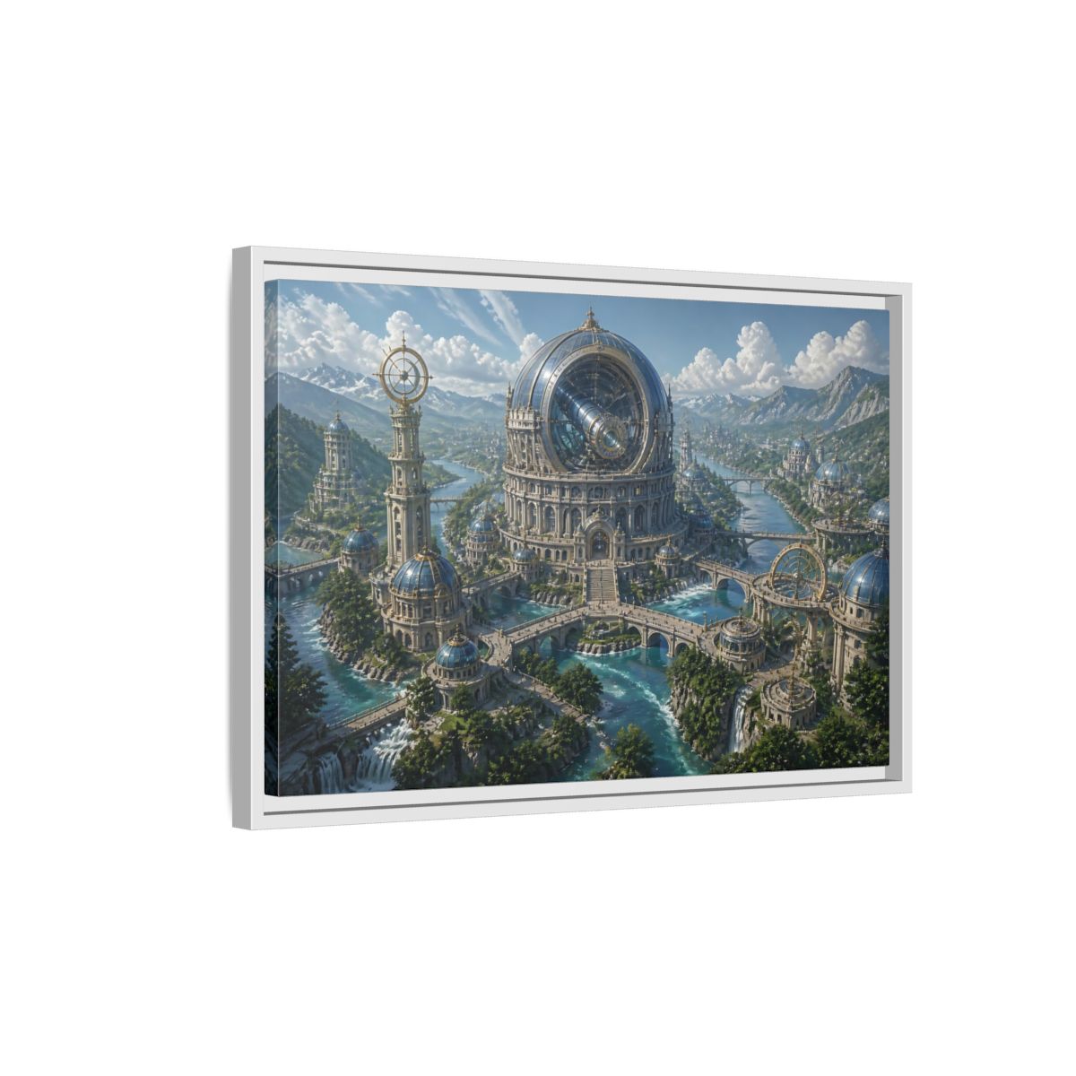 Side Mockup 1. Grand Observatory Dome shown as framed canvas print