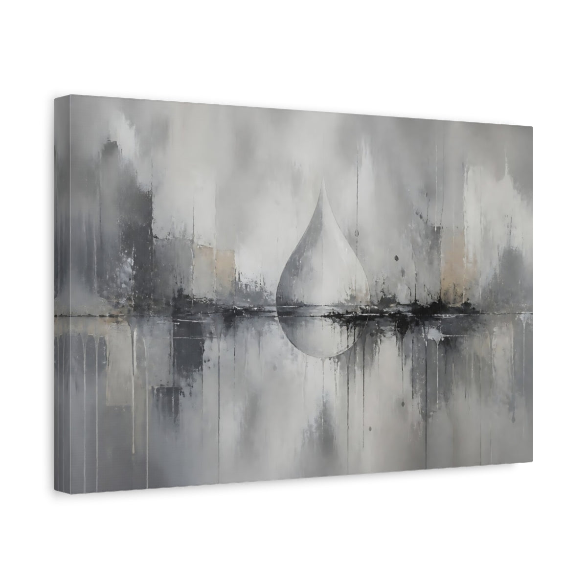 Side Mockup 4. Grey Teardrop Reflection shown as canvas print