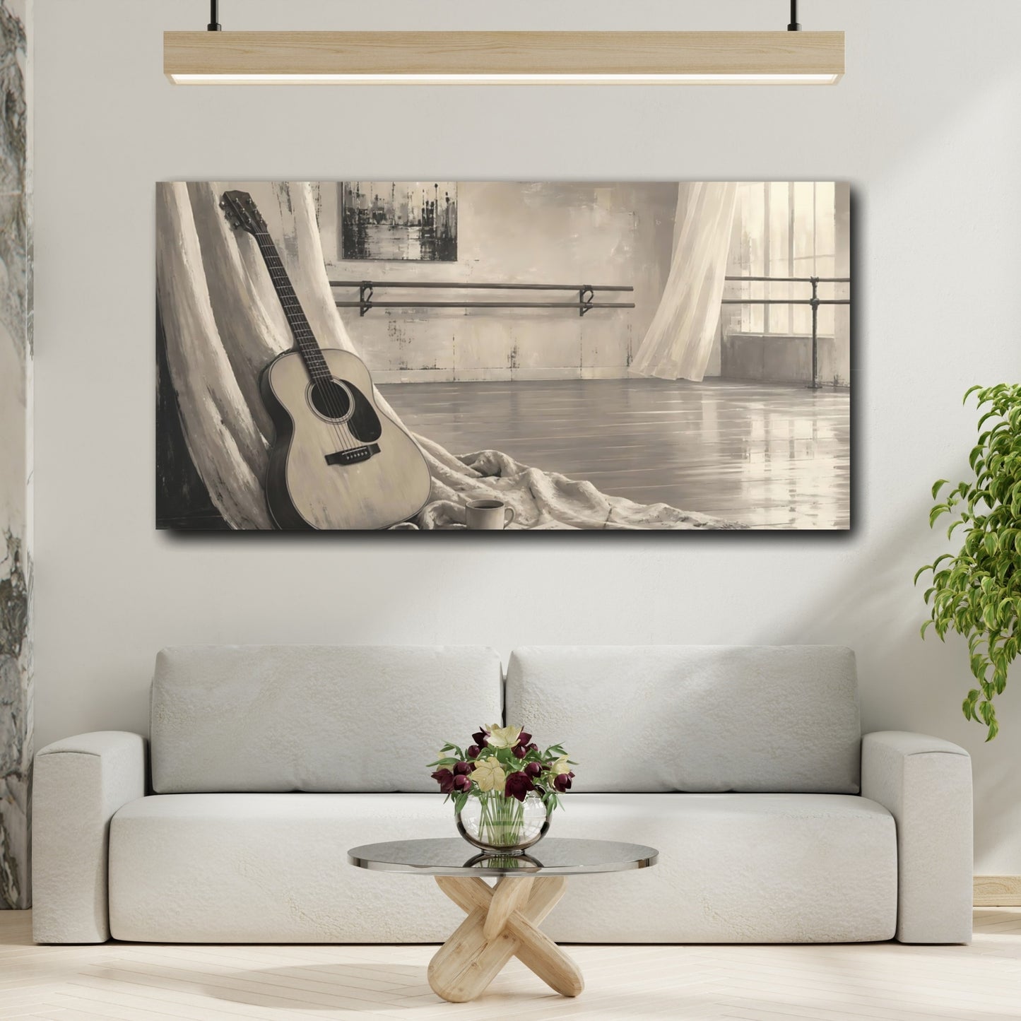 Mockup 2. Guitar By The Window shown as canvas print