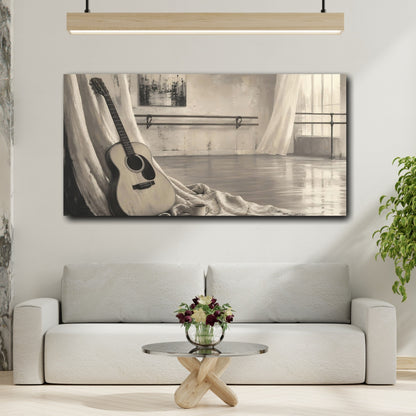 Mockup 2. Guitar By The Window shown as canvas print