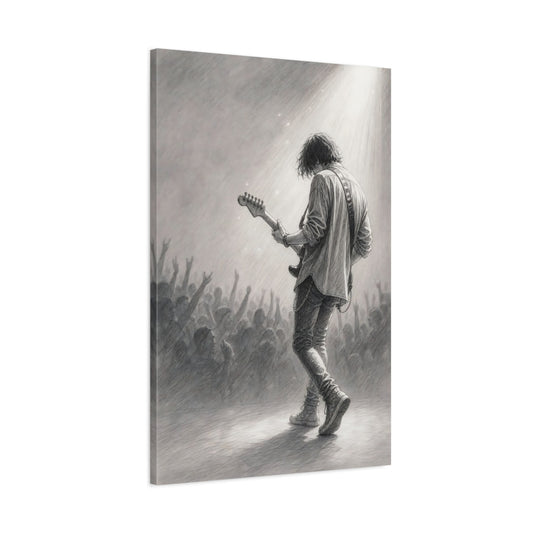 Main Mockup. Guitarist In Spotlight shown as canvas print