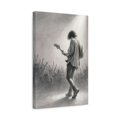 Side Mockup 4. Guitarist In Spotlight shown as canvas print