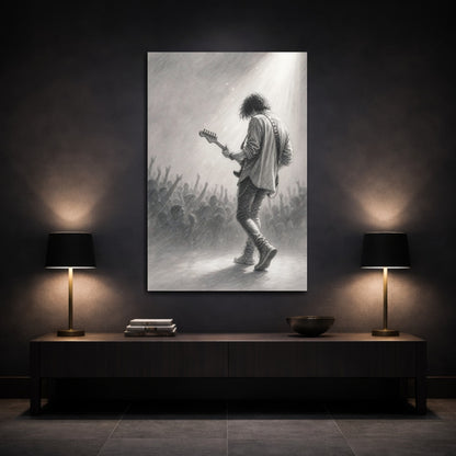 Mockup 3. Guitarist In Spotlight shown as canvas print