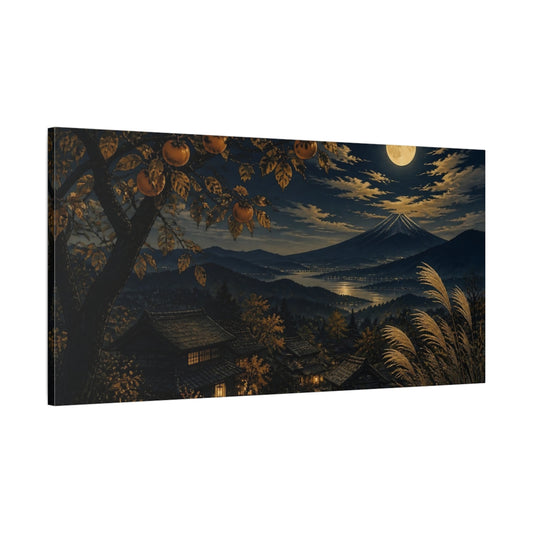 Main Mockup. Harvest Moon Over Mountain Village shown as canvas print
