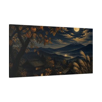 Side Mockup 2. Harvest Moon Over Mountain Village shown as canvas print