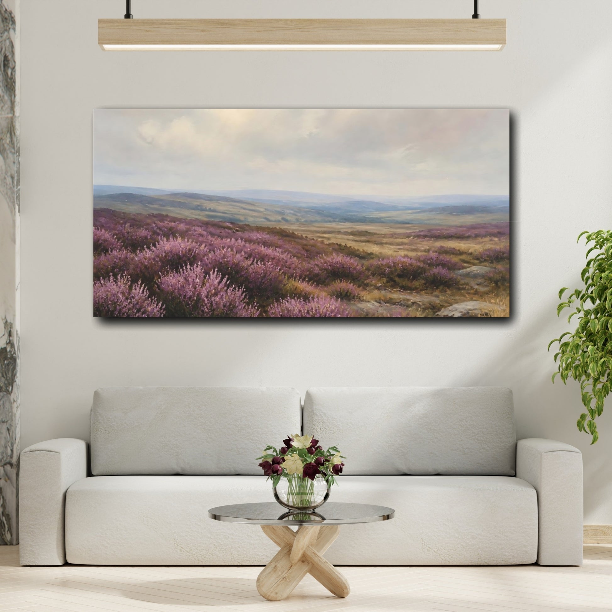 Mockup 2. Heather On Windswept Moors shown as canvas print