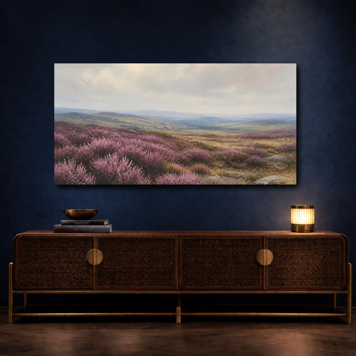 Mockup 4. Heather On Windswept Moors shown as canvas print