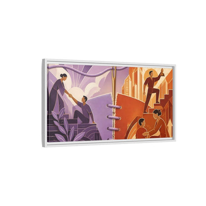 Side Mockup 1. Helping Hand Triumph shown as framed canvas print