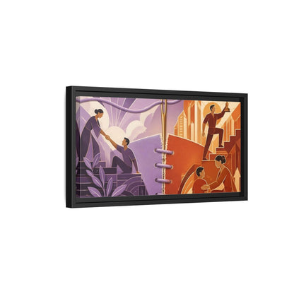 Side Mockup 8. Helping Hand Triumph shown as framed canvas print