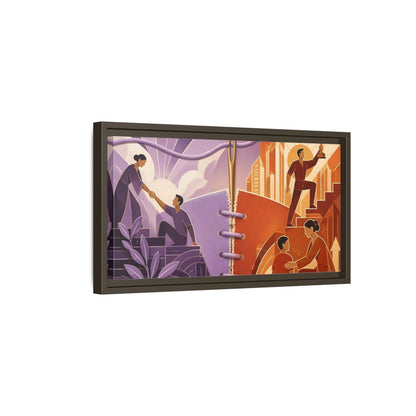 Side Mockup 7. Helping Hand Triumph shown as framed canvas print