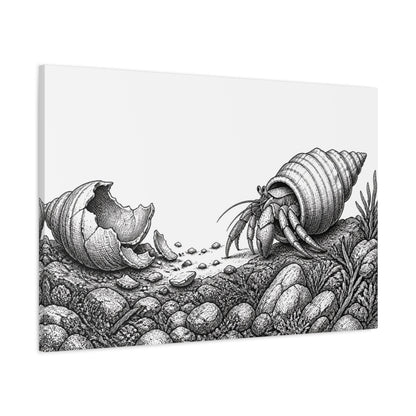 Main Mockup. Hermit Crab Motivation shown as canvas print