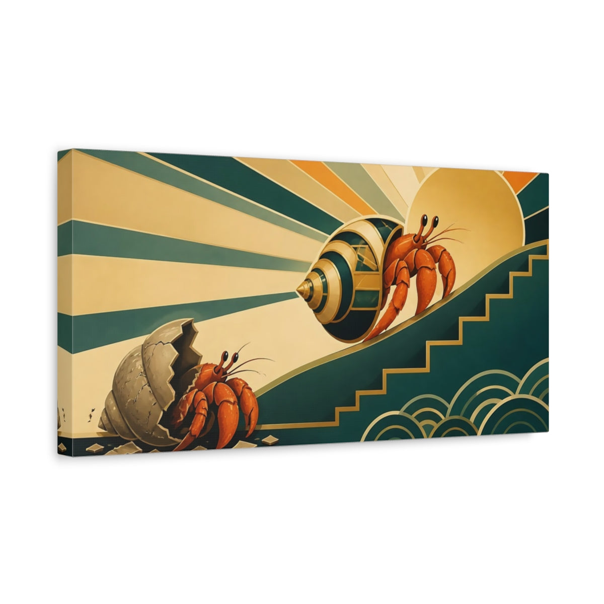 Side Mockup 3. Hermit Crab Motivation shown as canvas print