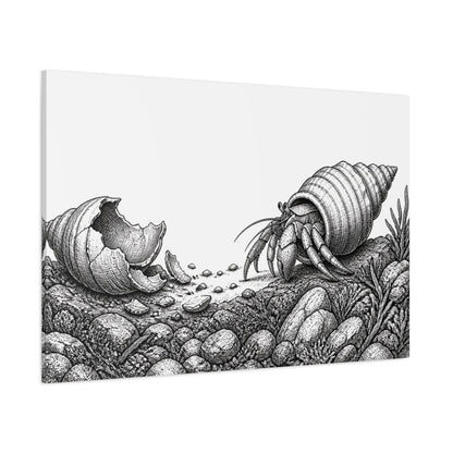 Side Mockup 1. Hermit Crab Motivation shown as canvas print