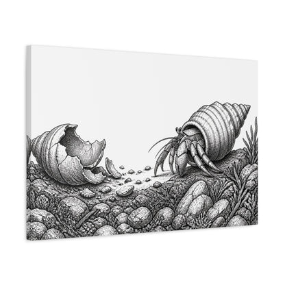 Side Mockup 2. Hermit Crab Motivation shown as canvas print