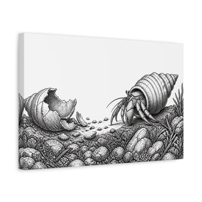 Side Mockup 4. Hermit Crab Motivation shown as canvas print