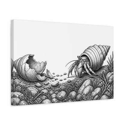 Side Mockup 3. Hermit Crab Motivation shown as canvas print