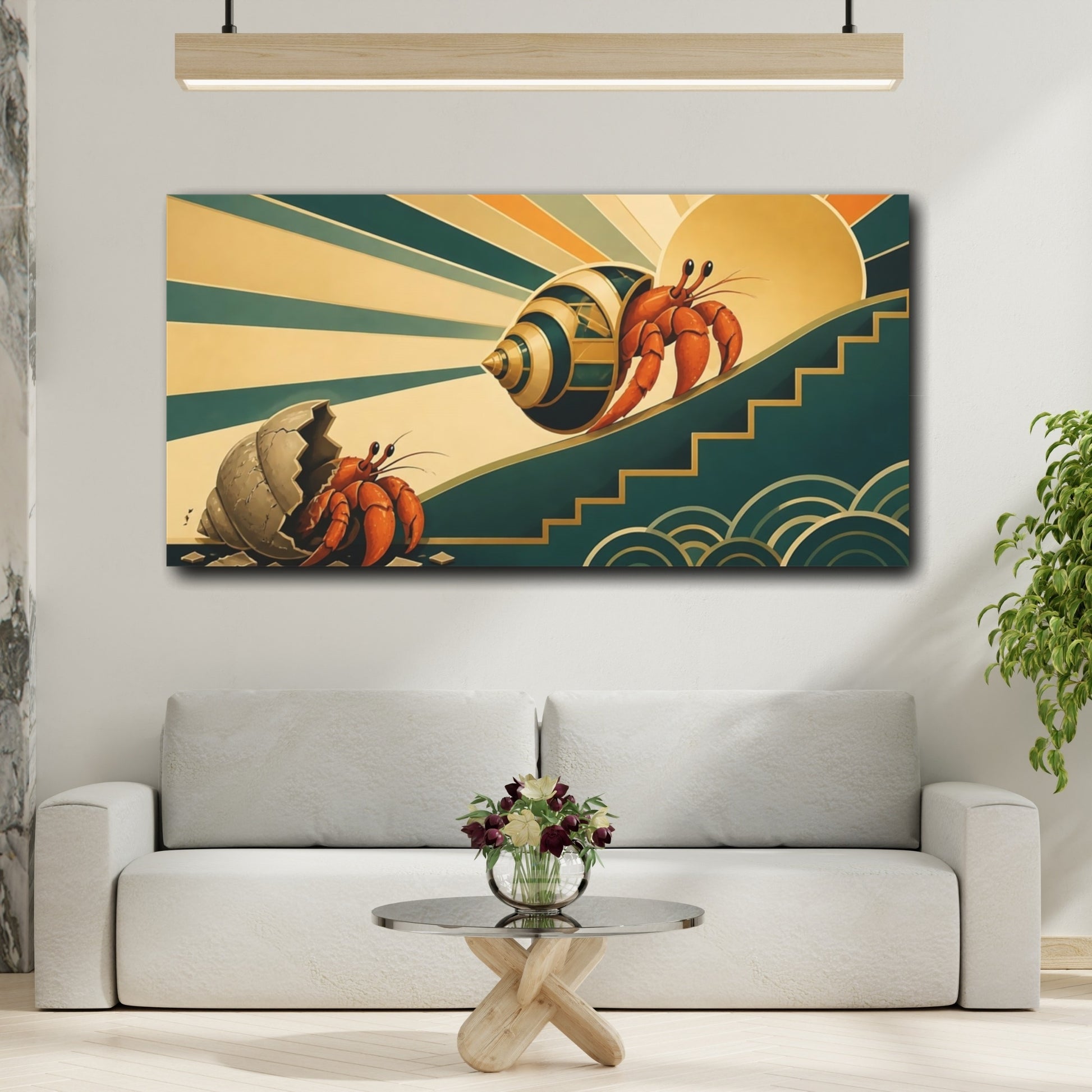 Mockup 2. Hermit Crab Motivation shown as canvas print