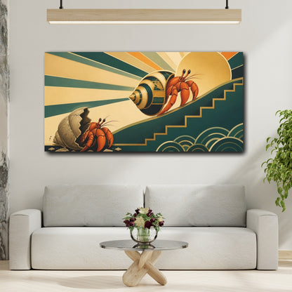 Mockup 2. Hermit Crab Motivation shown as canvas print