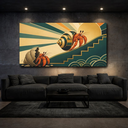 Mockup 3. Hermit Crab Motivation shown as canvas print