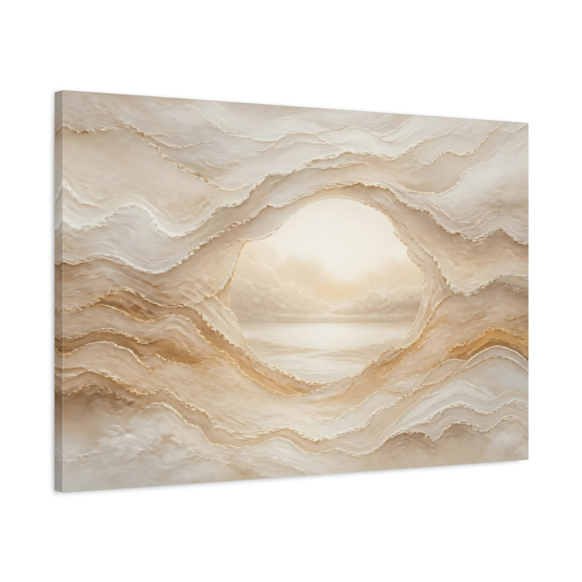 Main Mockup. Hidden Calm Portal shown as canvas print