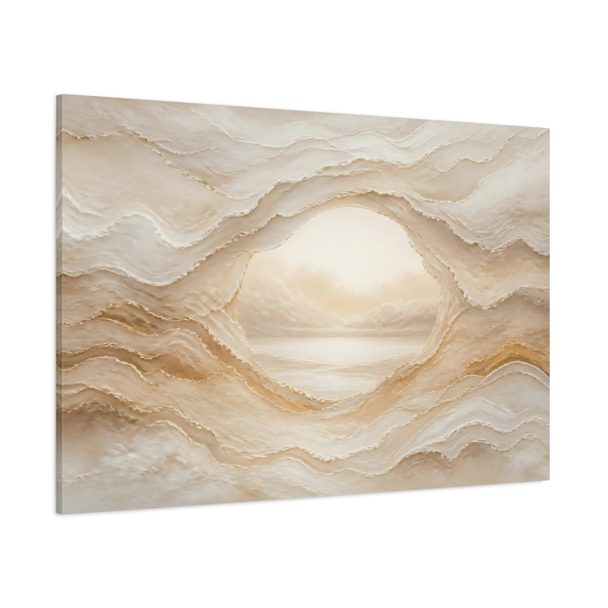 Side Mockup 1. Hidden Calm Portal shown as canvas print