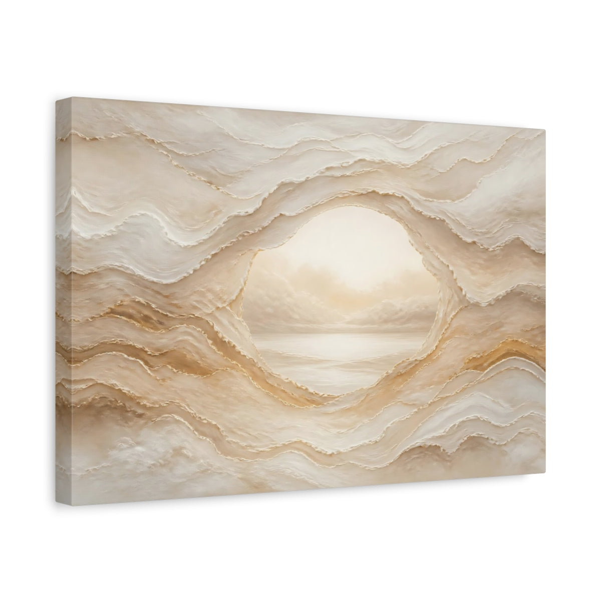 Side Mockup 4. Hidden Calm Portal shown as canvas print