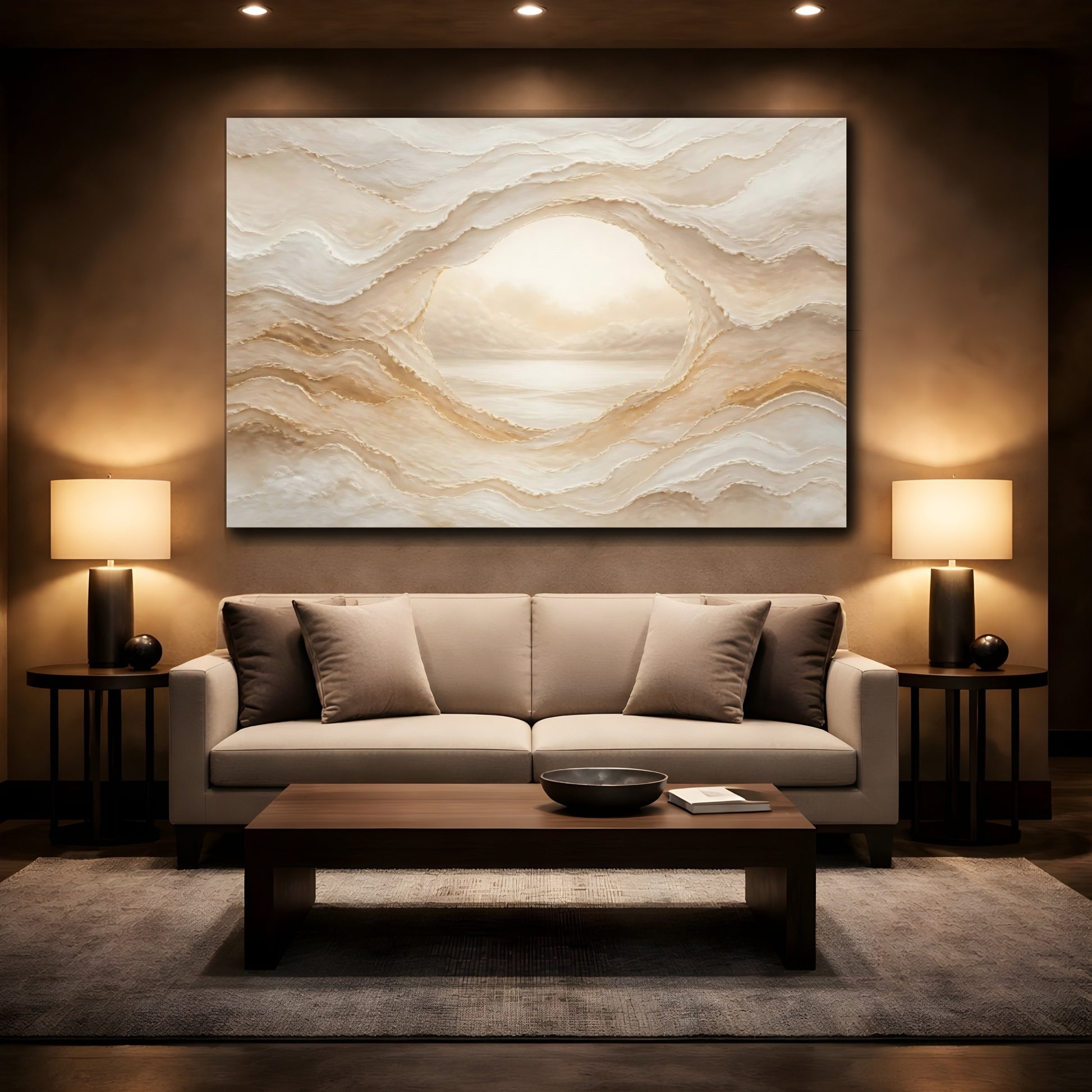Mockup 2. Hidden Calm Portal shown as canvas print