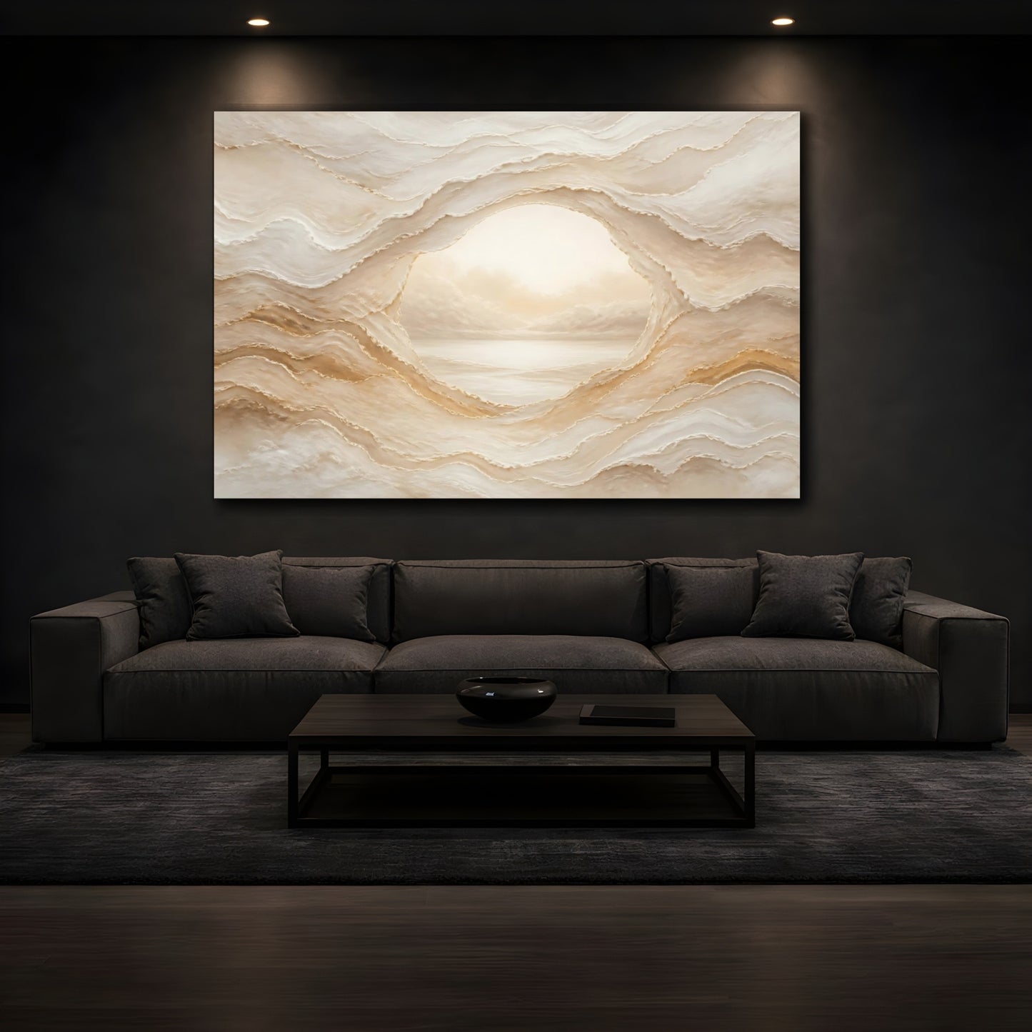 Mockup 3. Hidden Calm Portal shown as canvas print