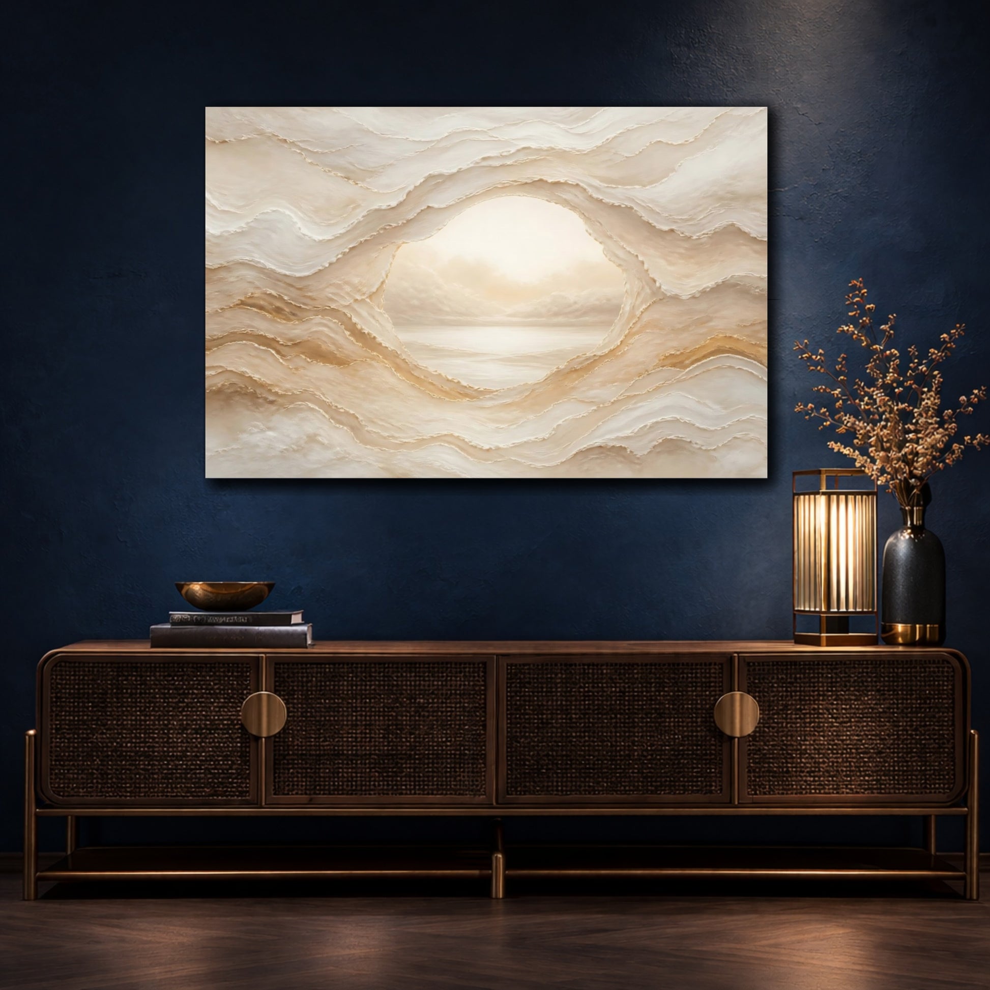 Mockup 4. Hidden Calm Portal shown as canvas print