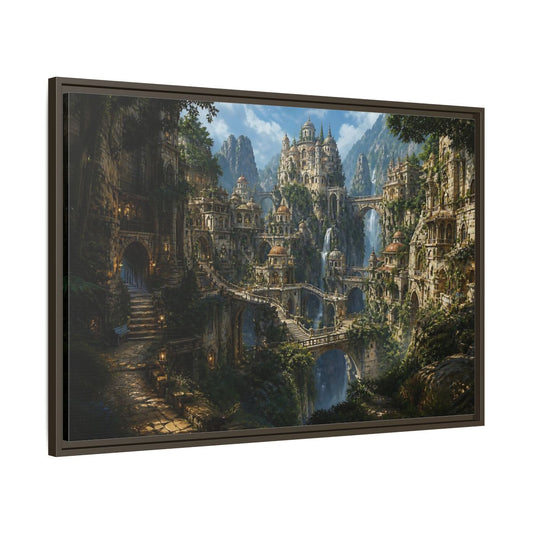 Main Mockup. Hidden Mountain Citadel shown as framed canvas print
